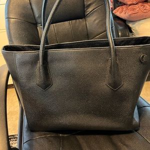 Dagne Dover black signature tote in Stingray Leather